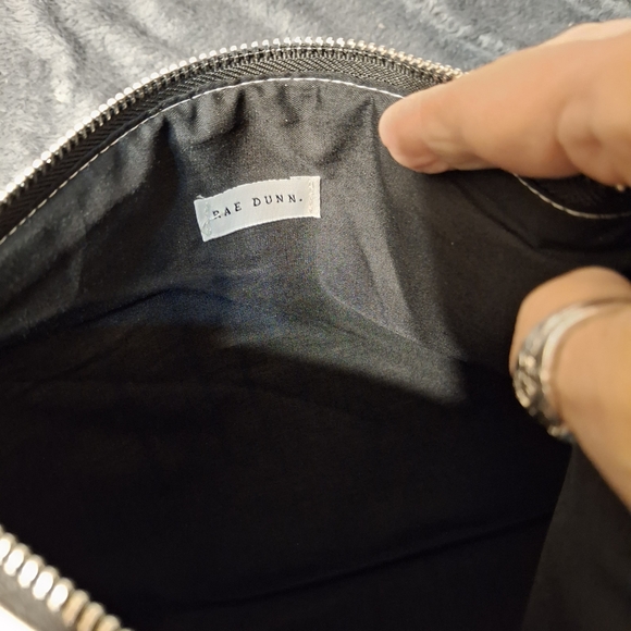 Rae Dunn Stuff White Zippered Pouch NWT 9.5X7 - Picture 6 of 6